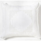 Διακοσμητική Μαξιλαροθήκη Αιγαίον με Κέντημα 80X80 Ortansia White